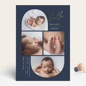 "So Current" - Birth Announcements in Navy by Carolyn MacLaren - Front