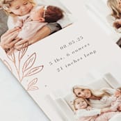 "Modern Botanica" - Birth Announcements in Rose by Oma N. Ramkhelawan - Detail