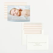 "Stripe Bottom" - Birth Announcements in Cotton by Carolyn MacLaren - Assembled
