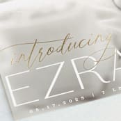 "Flourished" - Birth Announcements in Ice by Everett Paper Goods - Detail