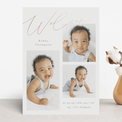 "Galleryish" - Birth Announcements in Snow by AK Graphics - Front