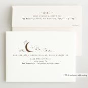 "Galaxy" - Birth Announcements in Mocha by Alethea and Ruth - FREE Recipient Addressing