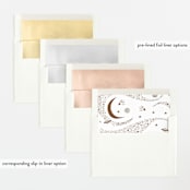 "Galaxy" - Birth Announcements in Mocha by Alethea and Ruth - Envelope Liner Options