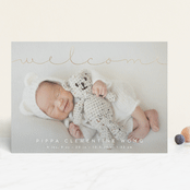 "Delicate Welcome" - Birth Announcements in Cloud by Olivia Raufman - Front