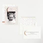 "Crescent Moon and Stars" - Birth Announcements in Cream by Alethea and Ruth - Assembled