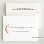 "Crescent Moon and Stars" - Birth Announcements in Cream by Alethea and Ruth - FREE Recipient Addressing