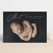 "Stylish Meet" - Birth Announcements in Cotton by Carolyn MacLaren - Front