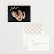 "Stylish Meet" - Birth Announcements in Cotton by Carolyn MacLaren - Assembled