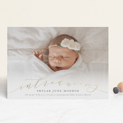 "Treasured" - Birth Announcements in Slate by Sarah Brown - Front