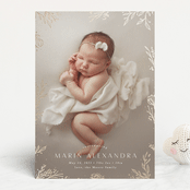 "sparkling florals" - Birth Announcements in Sand by Kate Ahn - Front