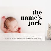 "the name" - Birth Announcements in Noir by Phrosné Barwood - Front