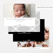 "the name" - Birth Announcements in Noir by Phrosné Barwood - Back of Card Options