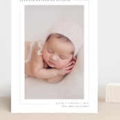 "Simply Serene" - Birth Announcements in Blush by Lauren Chism - Front