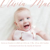 "Sweet Script" - Birth Announcements in Sweet Pea by Jennifer Postorino - Detail