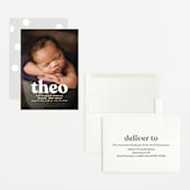 "Modern Vintage" - Birth Announcements in Ghost by Lea Delaveris - Assembled