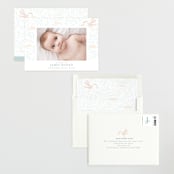 "Stork Delivery" - Birth Announcements in Blush by Hallie Fischer - Assembled