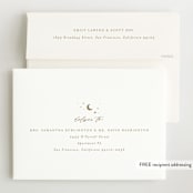 "Over the Moon" - Birth Announcements in Fawn by AK Graphics - FREE Recipient Addressing