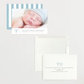"Stately monogram" - Birth Announcements in Powder by Stacey Meacham - Assembled