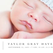 "Stately monogram" - Birth Announcements in Powder by Stacey Meacham - Detail
