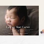 "Heart" - Birth Announcements in Blush by Pixel and Hank - Front
