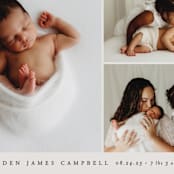 "Sweet Three" - Birth Announcements in Cloud by Brianne Larsen - Detail