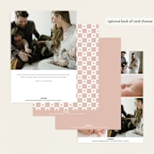 "Heart" - Birth Announcements in Blush by Pixel and Hank - Back of Card Options