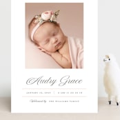 "Elegance" - Birth Announcements in Peony by Pixel and Hank - Front