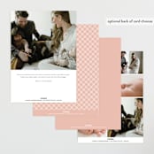 "Elegance" - Birth Announcements in Peony by Pixel and Hank - Back of Card Options