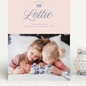 "Preppy Little Bow" - Birth Announcements in Petal by Leia Matt - Front