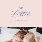 "Preppy Little Bow" - Birth Announcements in Petal by Leia Matt - Detail