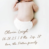 "signed with love" - Birth Announcements in Bark by AK Graphics - Detail