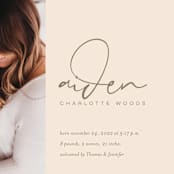 "Signature Babe" - Birth Announcements in Peach by Jessica Williams - Detail
