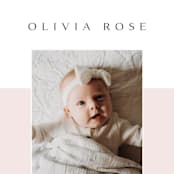 "Cherished" - Birth Announcements in Peony by Kasia Labocki - Detail