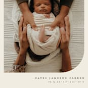 "Simple Photo" - Birth Announcements in Almond by Brianne Larsen - Detail