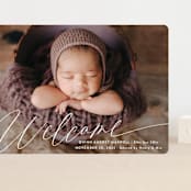 "Swoop" - Birth Announcements in Cloud by Jackie Crawford - Front