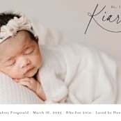 "Corner Hello" - Birth Announcements in Midnight by Jackie Crawford - Detail