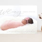 "Delightful Welcome" - Birth Announcements in Gravel by Olivia Raufman - Front