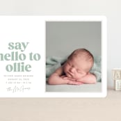 "Clarke" - Birth Announcements in Mint by Robert and Stella - Front