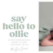 "Clarke" - Birth Announcements in Mint by Robert and Stella - Detail