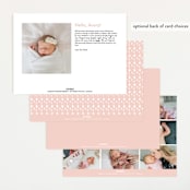 "Elegance in the name" - Birth Announcements in Dusty Rose by Lorena Depante - Back of Card Options