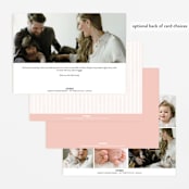 "Graceful Entrance" - Birth Announcements in Flamingo by Jessica Williams - Back of Card Options