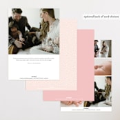 "Monogram Laurel" - Birth Announcements in Peony by Vanessa Doyle - Back of Card Options