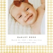 "Gingham" - Birth Announcements in Marigold by Jessie Steury - Detail