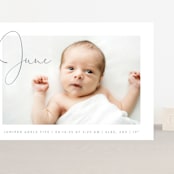 "Chic Introduction" - Birth Announcements in Storm by Olivia Raufman - Front