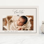 "Elegant Bow Holiday" - Birth Announcements in Charcoal by Chelsea Petaja - Front