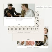 "Elegant Bow Holiday" - Birth Announcements in Charcoal by Chelsea Petaja - Back of Card Options