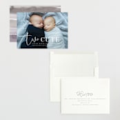"Two Cute" - Birth Announcements in Silk by Creo Study - Assembled