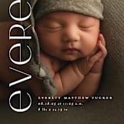"Modern Name" - Birth Announcements in Linen by Erica Krystek - Detail