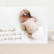 "Signed with Love" - Birth Announcements in Bark by AK Graphics - Front