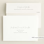 "Initial Love" - Birth Announcements in Gray by Carolyn MacLaren - FREE Recipient Addressing